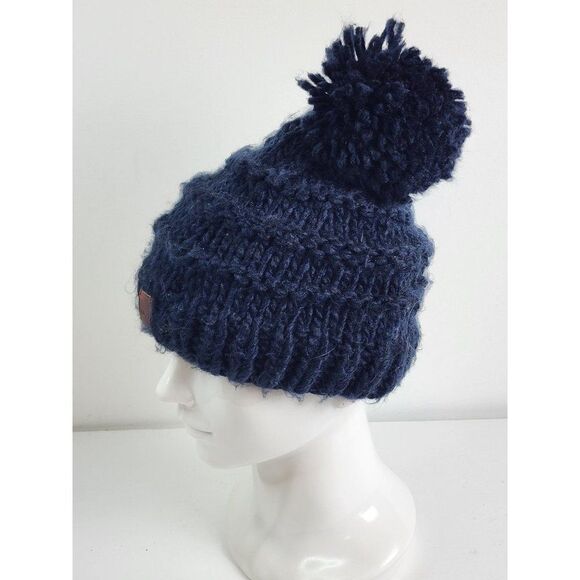 Roxy Blizzard Pom Style Hat, Women's, Navy Blue - Picture 5 of 10
